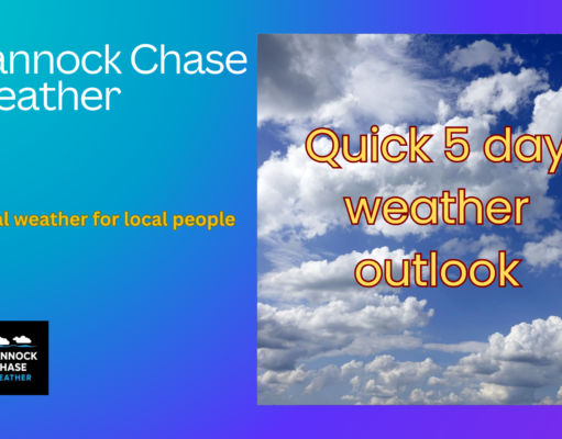 Quick five day weather forecast from Monday 11th August to Friday 15th.