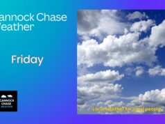 Weather forecast for Friday 7th August. Plenty of sunshine some cloud later feeling very warm 23 c.