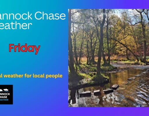 Weather forecast for Friday 14th August. Mainly cloudy risk of an isolated thundery shower during the afternoon, 28 c.